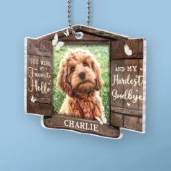 Custom Photo Unconditional Love In A Furry Package - Memorial Personalized Custom Car Ornament - Acrylic Custom Shaped - Sympathy Gift For Pet Owners, Pet Lovers -Pawfect House Sale 6757bfe60e27b