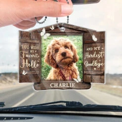 Custom Photo Unconditional Love In A Furry Package - Memorial Personalized Custom Car Ornament - Acrylic Custom Shaped - Sympathy Gift For Pet Owners, Pet Lovers -Pawfect House Sale 675814ab74a28