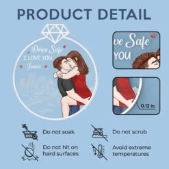 Drive Safe, I Love You - Couple Personalized Custom Car Ornament - Acrylic Custom Shaped - Gift For Husband Wife, Anniversary -Pawfect House Sale 6758162fe6756