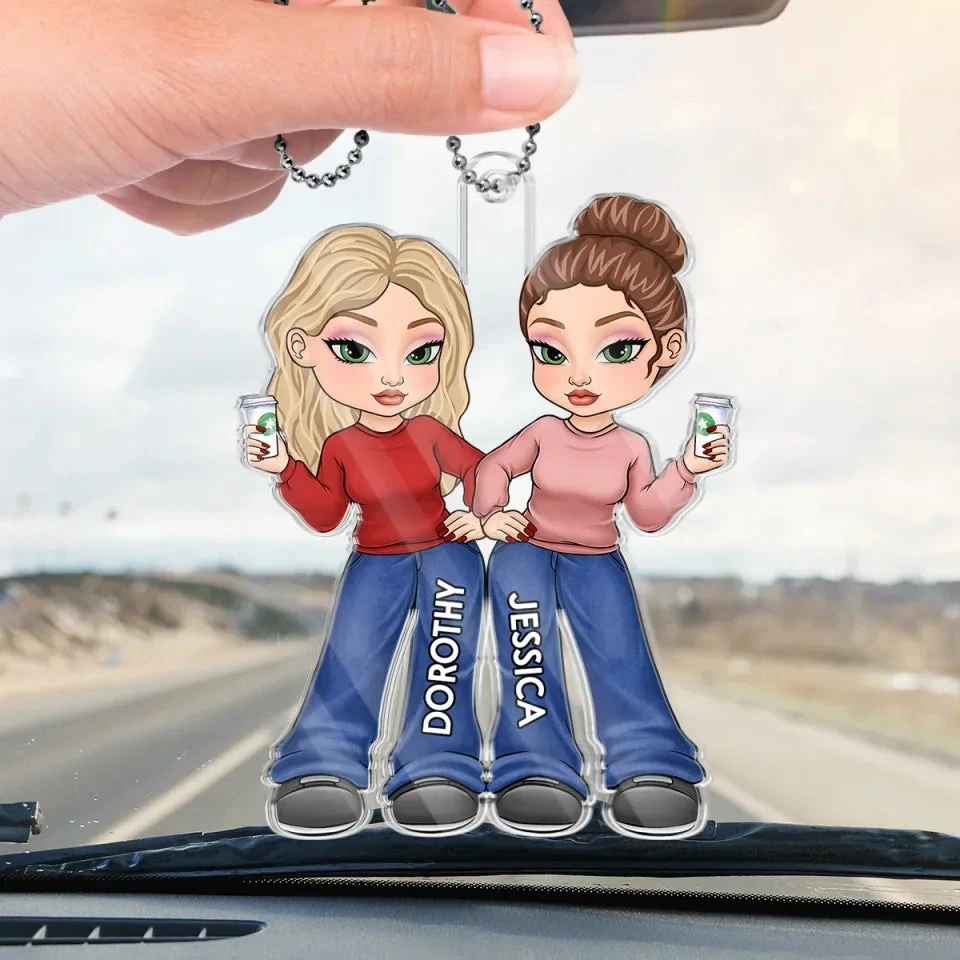 Friends Don’t Let Friends Do Silly Thing Alone - Bestie Personalized Custom Car Ornament - Acrylic Custom Shaped - Gift For Best Friends, BFF, Sisters 4 Friends Don’t Let Friends Do Silly Thing Alone - Bestie Personalized Custom Car Ornament - Acrylic Custom Shaped - Gift For Best Friends, BFF, Sisters - Image 4