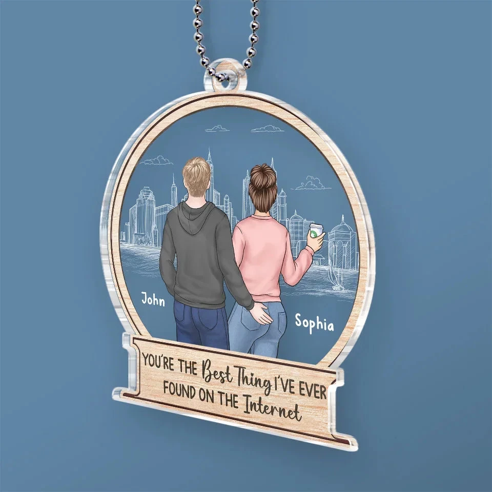 Two Heads, One Heart - Couple Personalized Custom Car Ornament - Acrylic Custom Shaped - Gift For Husband Wife, Anniversary 3 Two Heads, One Heart - Couple Personalized Custom Car Ornament - Acrylic Custom Shaped - Gift For Husband Wife, Anniversary - Image 3