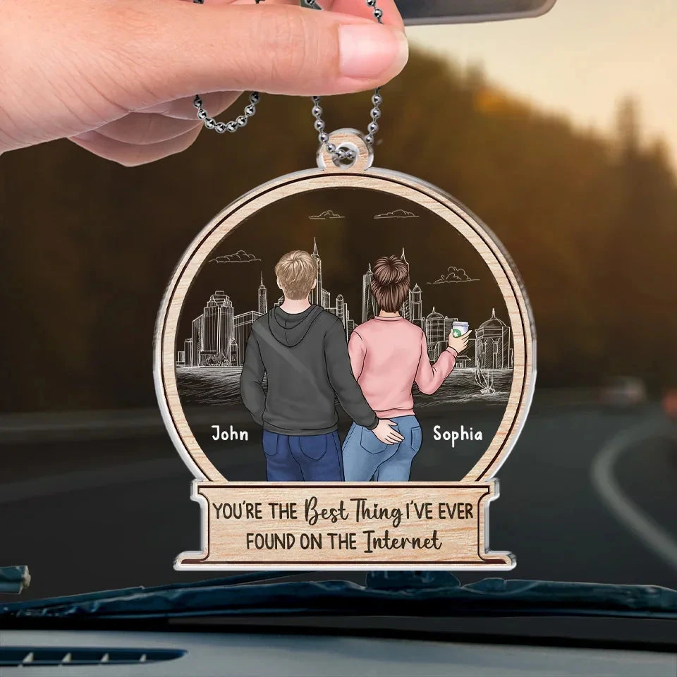 Two Heads, One Heart - Couple Personalized Custom Car Ornament - Acrylic Custom Shaped - Gift For Husband Wife, Anniversary 4 Two Heads, One Heart - Couple Personalized Custom Car Ornament - Acrylic Custom Shaped - Gift For Husband Wife, Anniversary - Image 4