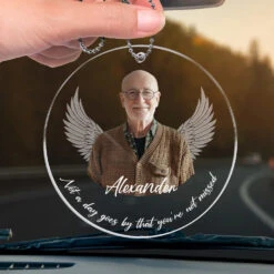 Custom Photo Greatly Loved, Deeply Missed - Memorial Personalized Custom Car Ornament - Acrylic Custom Shaped - Sympathy Gift For Family Members -Pawfect House Sale 67591aa0aadab