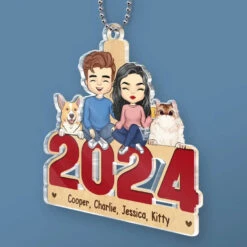 Dogs Have Owners, Cats Have Staff - Dog & Cat Personalized Custom Car Ornament - Acrylic Custom Shaped - Gift For Pet Owners, Pet Lovers -Pawfect House Sale 675bb37f51241