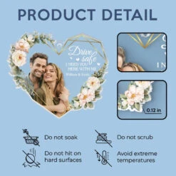 Custom Photo Drive Safe, My Heart Rides With You - Couple Personalized Custom Car Ornament - Acrylic Custom Shaped - Gift For Husband Wife, Anniversary -Pawfect House Sale 675bf59b1a450