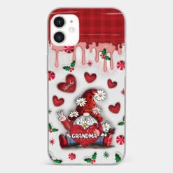 Gnome One Loves Like Grandma - Family Personalized Custom 3D Inflated Effect Printed Clear Phone Case - Christmas Gift For Grandma -Pawfect House Sale 675bf62dbedb0