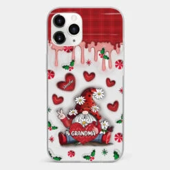 Gnome One Loves Like Grandma - Family Personalized Custom 3D Inflated Effect Printed Clear Phone Case - Christmas Gift For Grandma -Pawfect House Sale 675bf62fdf21e