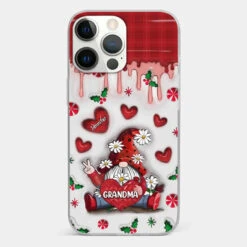Gnome One Loves Like Grandma - Family Personalized Custom 3D Inflated Effect Printed Clear Phone Case - Christmas Gift For Grandma -Pawfect House Sale 675bf63a6d229