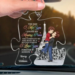You Complete Me And Make Me A Better Person - Couple Personalized Custom Car Ornament - Acrylic Custom Shaped - Gift For Husband Wife, Anniversary, LGBTQ+ -Pawfect House Sale 675d09f34625e