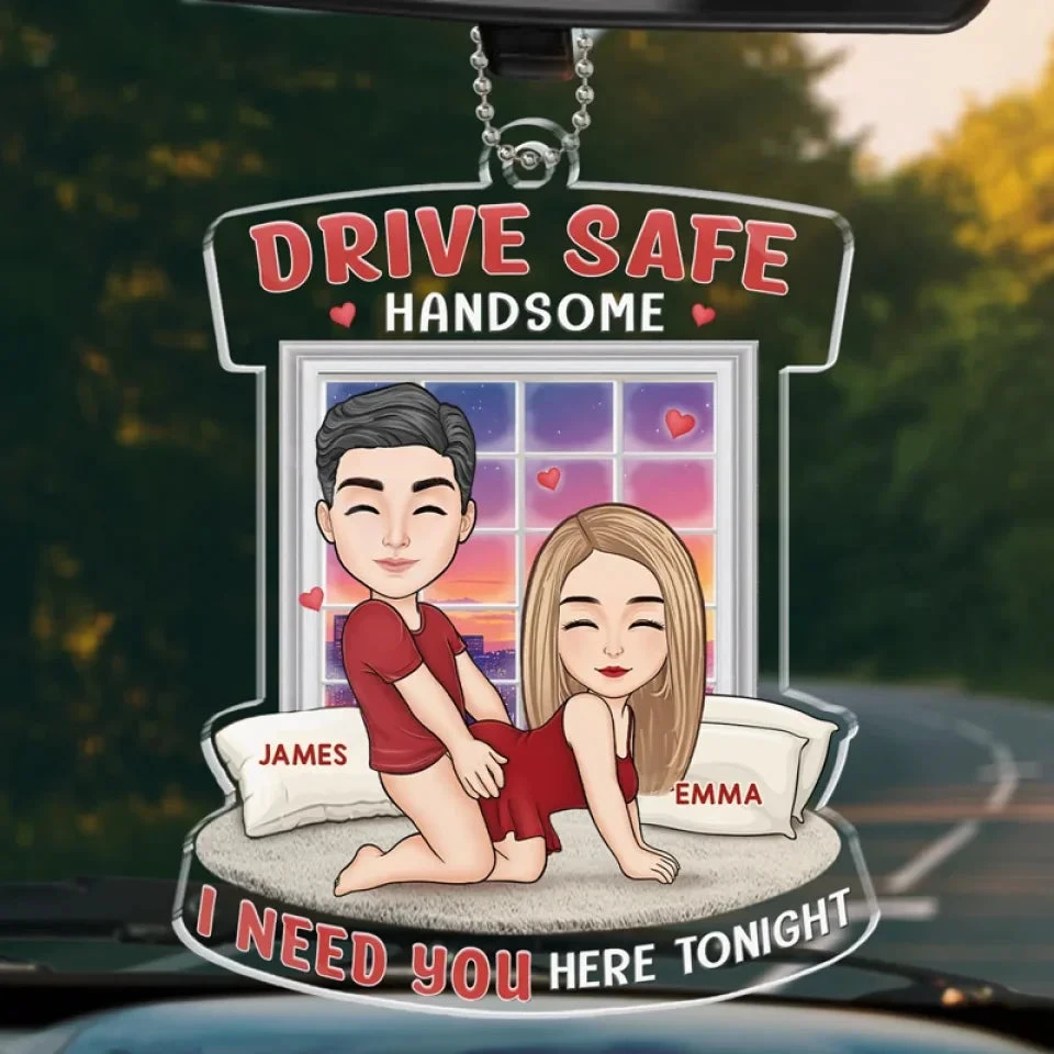 Road Trippin - Couple Personalized Custom Car Ornament - Acrylic Custom Shaped - Gift For Husband Wife, Anniversary 1 Road Trippin - Couple Personalized Custom Car Ornament - Acrylic Custom Shaped - Gift For Husband Wife, Anniversary