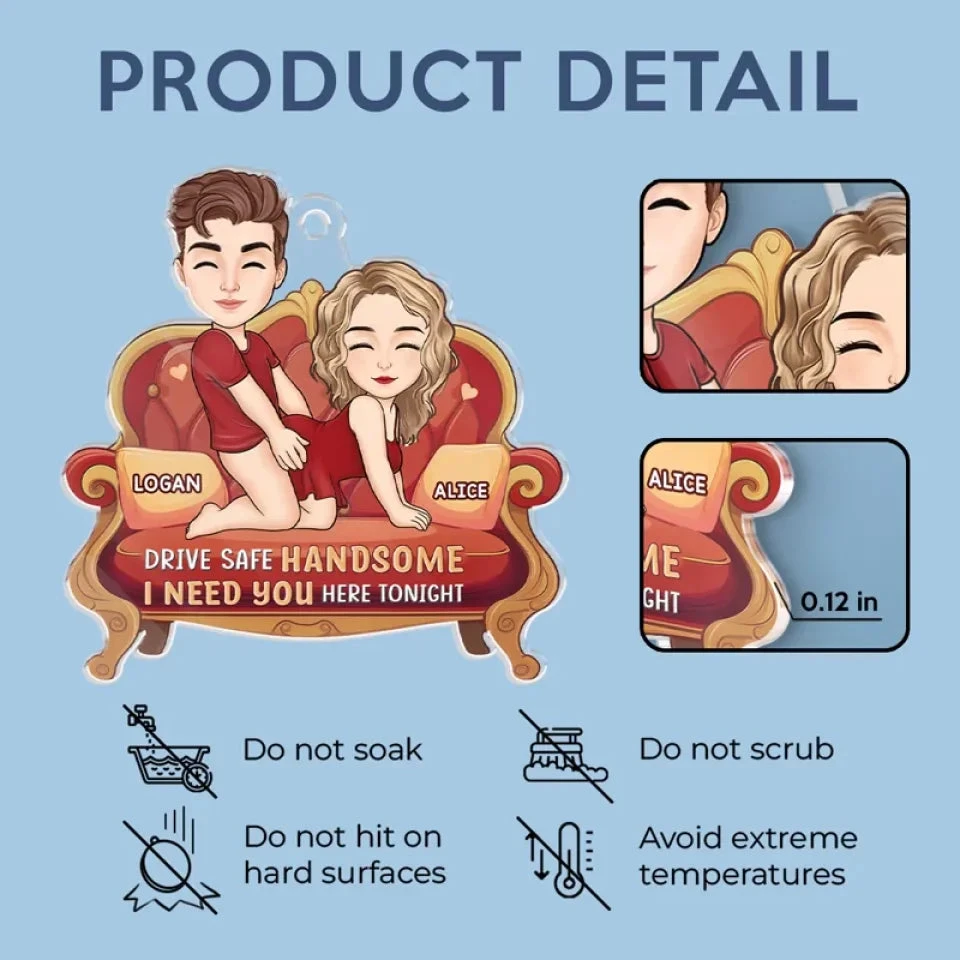 Come Home Safe, Darling - Couple Personalized Custom Car Ornament - Acrylic Custom Shaped - Gift For Husband Wife, Anniversary 5 Come Home Safe, Darling - Couple Personalized Custom Car Ornament - Acrylic Custom Shaped - Gift For Husband Wife, Anniversary - Image 5