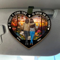 It Takes A Long Time To Grow An Old Friend - Bestie Personalized Custom Car Visor Clip - Gift For Best Friends, BFF, Sisters