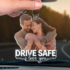 Custom Photo Happier With You - Couple Personalized Custom Car Ornament - Acrylic Custom Shaped - Gift For Husband Wife, Anniversary -Pawfect House Sale 675f980f86339