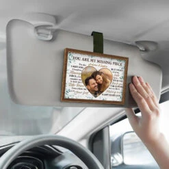 Custom Photo We Are Two Souls With One Heart - Couple Personalized Custom Car Visor Clip - Gift For Husband Wife, Anniversary -Pawfect House Sale 675fabf895893