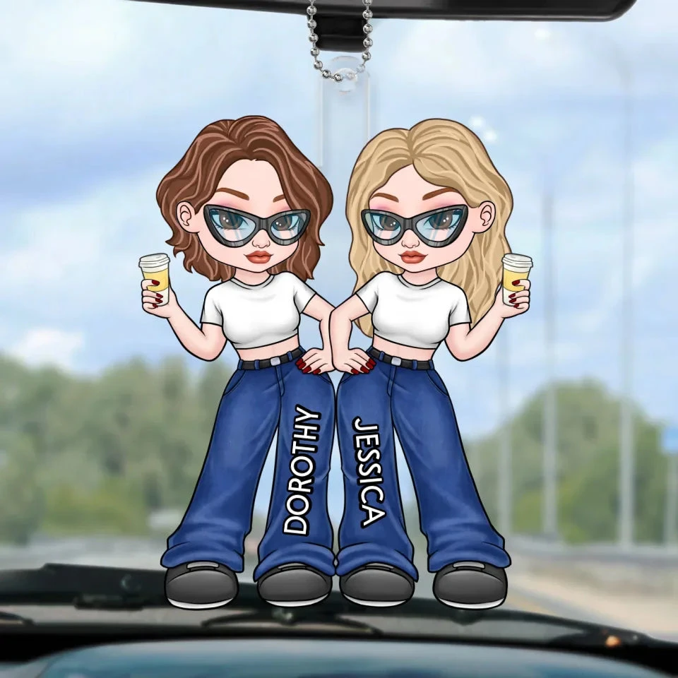 Friends Don’t Let Friends Do Silly Thing Alone - Bestie Personalized Custom Car Ornament - Acrylic Custom Shaped - Gift For Best Friends, BFF, Sisters 2 Friends Don’t Let Friends Do Silly Thing Alone - Bestie Personalized Custom Car Ornament - Acrylic Custom Shaped - Gift For Best Friends, BFF, Sisters - Image 2