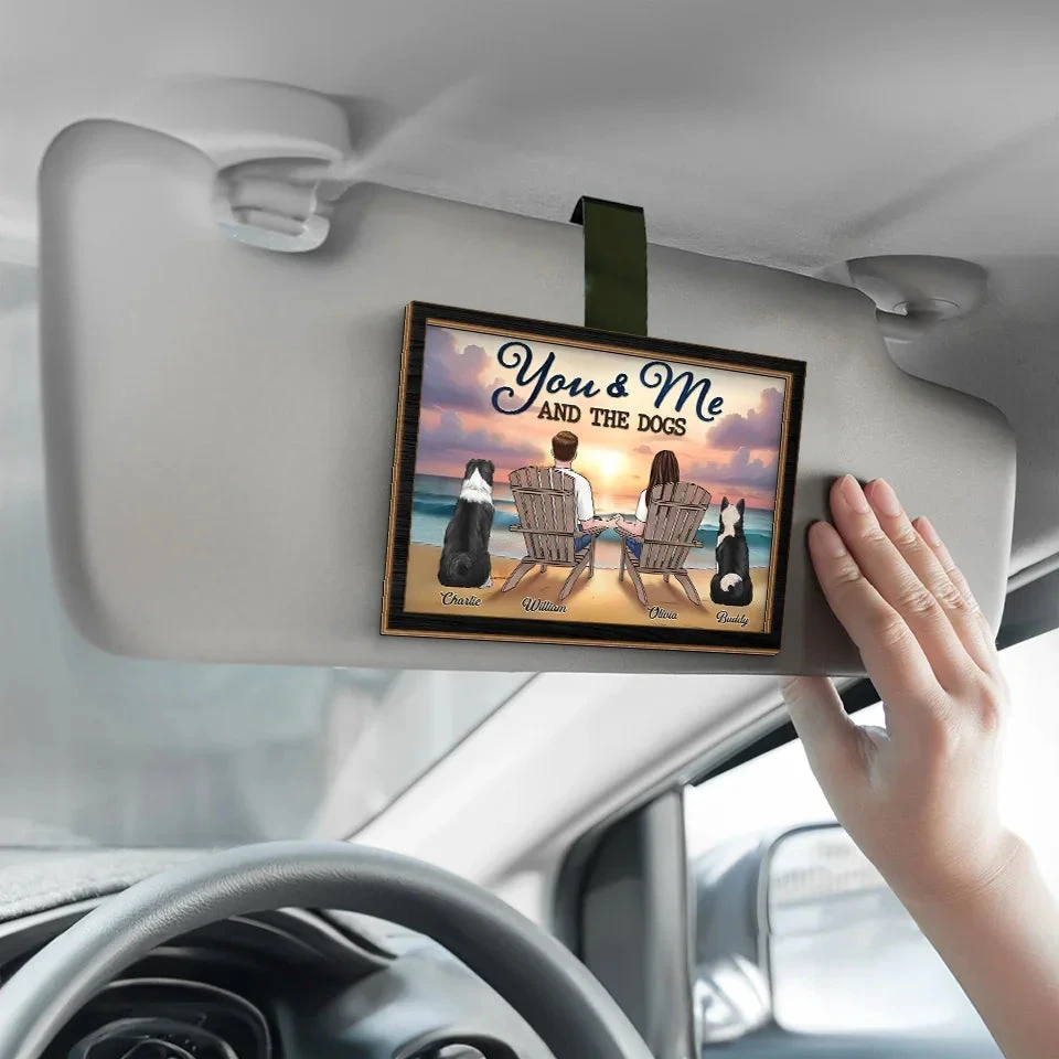 Home Is Wherever I’m With You And Our Furry Friend - Dog & Cat Personalized Custom Car Visor Clip - Gift For Couples, Pet Owners, Pet Lovers 4 Home Is Wherever I’m With You And Our Furry Friend - Dog & Cat Personalized Custom Car Visor Clip - Gift For Couples, Pet Owners, Pet Lovers - Image 4