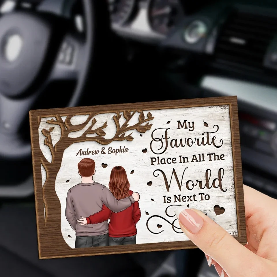 Together Is My Favorite Place To Be - Couple Personalized Custom Car Visor Clip - Gift For Husband Wife, Anniversary 3 Together Is My Favorite Place To Be - Couple Personalized Custom Car Visor Clip - Gift For Husband Wife, Anniversary - Image 3