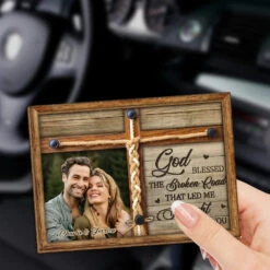 Custom Photo God Blessed Us With Each Other - Couple Personalized Custom Car Visor Clip - Gift For Husband Wife, Anniversary -Pawfect House Sale 6760be0c571b0