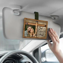 Custom Photo God Blessed Us With Each Other - Couple Personalized Custom Car Visor Clip - Gift For Husband Wife, Anniversary -Pawfect House Sale 6760be1162d71