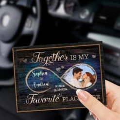 Custom Photo From The First Moment To Forever, I’m Yours - Couple Personalized Custom Car Visor Clip - Gift For Husband Wife, Anniversary -Pawfect House Sale 6760e4dbc59ac