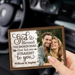 Custom Photo God Blessed The Road That Led Me To You - Couple Personalized Custom Car Visor Clip - Gift For Husband Wife, Anniversary -Pawfect House Sale 6760e7290b5f7