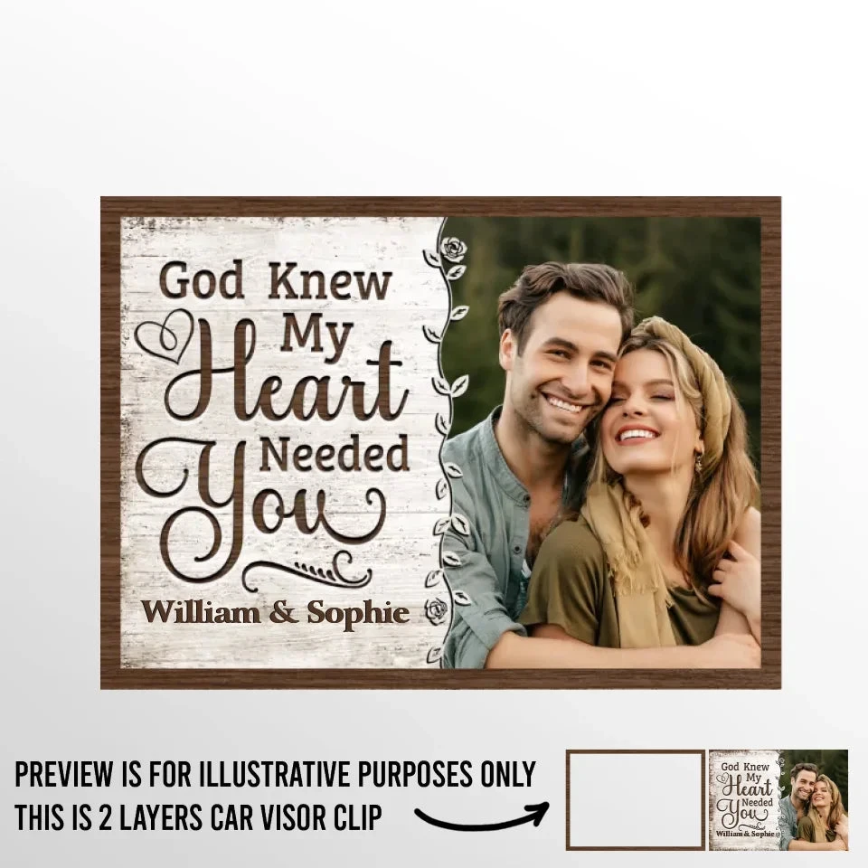 Custom Photo With You, I Am Whole - Couple Personalized Custom Car Visor Clip - Gift For Husband Wife, Anniversary 2 Custom Photo With You, I Am Whole - Couple Personalized Custom Car Visor Clip - Gift For Husband Wife, Anniversary - Image 2