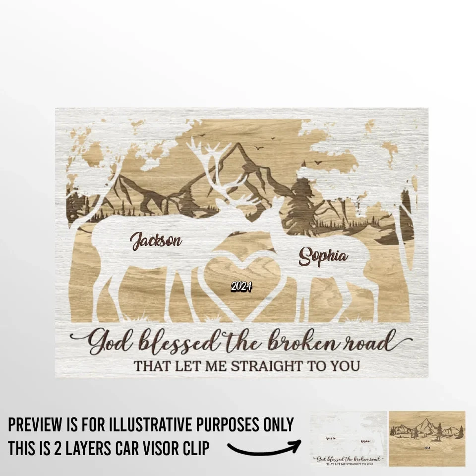 With You, Every Path Feels Like A Forest Of Love - Couple Personalized Custom Car Visor Clip - Gift For Husband Wife, Anniversary 2 With You, Every Path Feels Like A Forest Of Love - Couple Personalized Custom Car Visor Clip - Gift For Husband Wife, Anniversary - Image 2