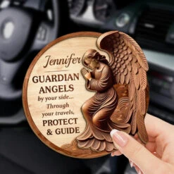 Guardian Angels By Your Side - Family Personalized Custom Car Visor Clip - Gift For Son, Daughter, Grandson, Granddaughter -Pawfect House Sale 6762438ac9e9e