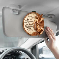 May You Never Drive Faster - Family Personalized Custom Car Visor Clip - Gift For Daughter, Son -Pawfect House Sale 6762815fa01ef