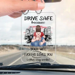 Be Careful On Your Journey - Couple Personalized Custom Car Ornament - Acrylic Custom Shaped - Gift For Husband Wife, Anniversary -Pawfect House Sale 67639c236a316