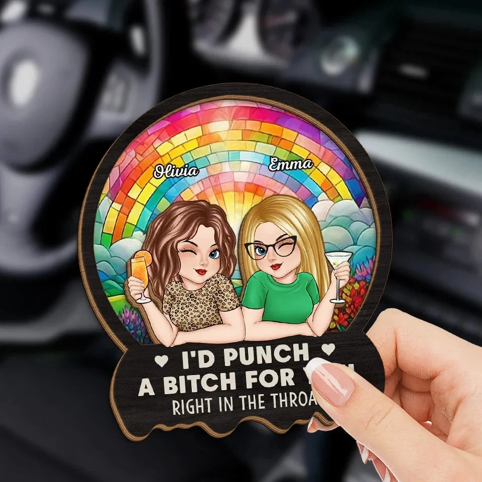 Together, We’re Unstoppable - Bestie Personalized Custom Car Visor Clip - Gift For Best Friends, BFF, Sisters 3 Together, We’re Unstoppable - Bestie Personalized Custom Car Visor Clip - Gift For Best Friends, BFF, Sisters - Image 3