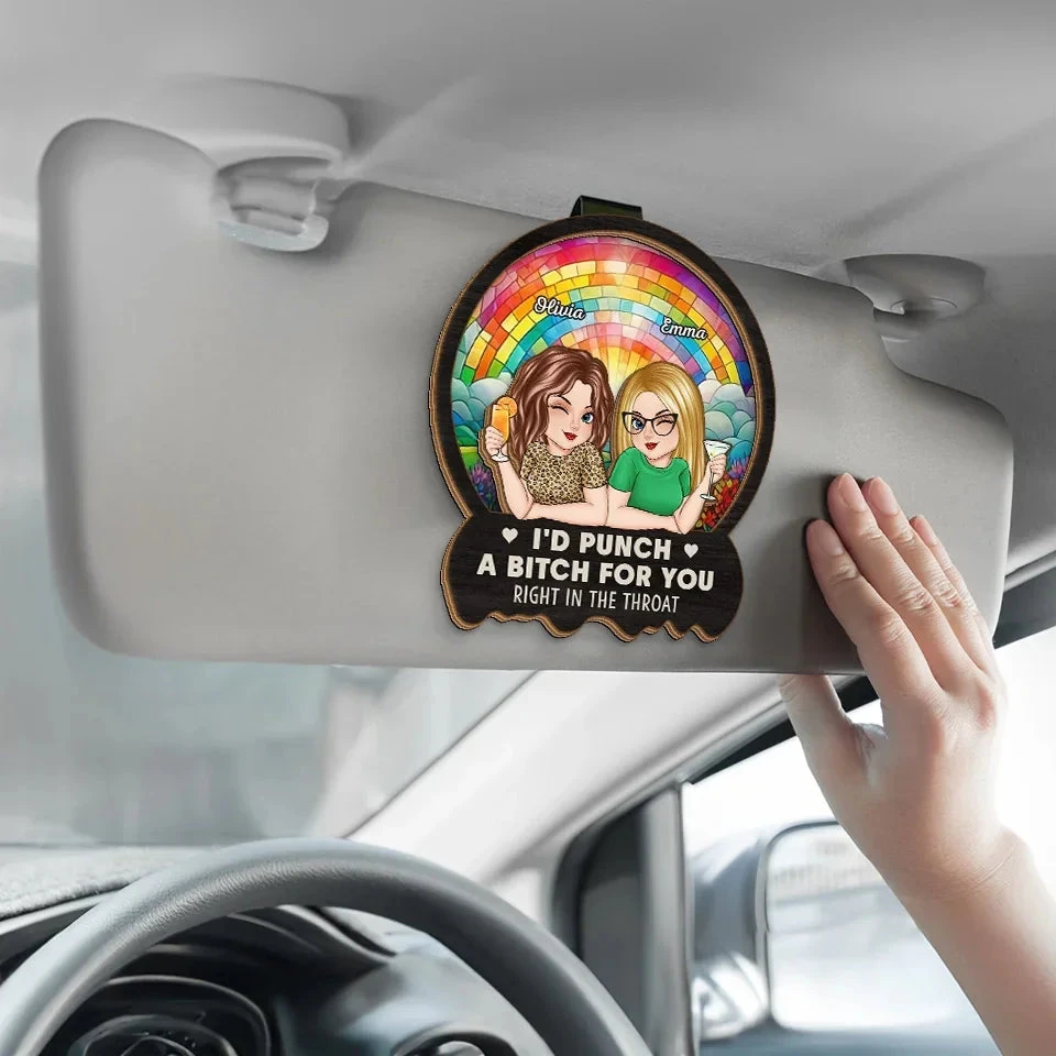 Together, We’re Unstoppable - Bestie Personalized Custom Car Visor Clip - Gift For Best Friends, BFF, Sisters 4 Together, We’re Unstoppable - Bestie Personalized Custom Car Visor Clip - Gift For Best Friends, BFF, Sisters - Image 4