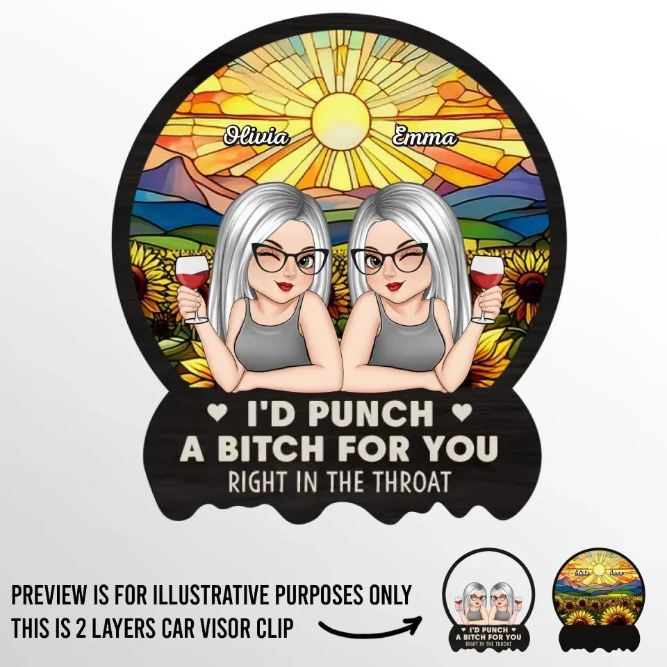 Together, We’re Unstoppable - Bestie Personalized Custom Car Visor Clip - Gift For Best Friends, BFF, Sisters 2 Together, We’re Unstoppable - Bestie Personalized Custom Car Visor Clip - Gift For Best Friends, BFF, Sisters - Image 2