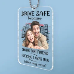 Custom Photo Keep Safe On The Road - Couple Personalized Custom Car Ornament - Acrylic Custom Shaped - Gift For Husband Wife, Anniversary -Pawfect House Sale 6764de24f37d7