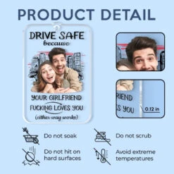 Custom Photo Keep Safe On The Road - Couple Personalized Custom Car Ornament - Acrylic Custom Shaped - Gift For Husband Wife, Anniversary -Pawfect House Sale 6764de4045bd6