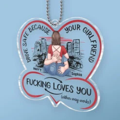 Drive Carefully, My Handsome Friend - Couple Personalized Custom Car Ornament - Acrylic Custom Shaped - Gift For Husband Wife, Anniversary -Pawfect House Sale 6764e30e17745