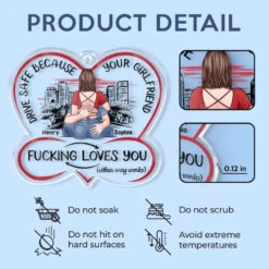 Drive Carefully, My Handsome Friend - Couple Personalized Custom Car Ornament - Acrylic Custom Shaped - Gift For Husband Wife, Anniversary -Pawfect House Sale 6764e31f3f217