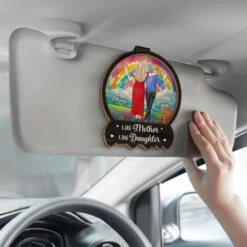 Forever My Mom, Always My Friend - Family Personalized Custom Car Visor Clip - Gift For Mom, Daughter -Pawfect House Sale 6764f2f4f0132