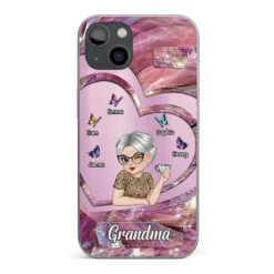 There's No Place Like Home Except Grandma's - Family Personalized Custom Clear Phone Case - Gift For Grandma