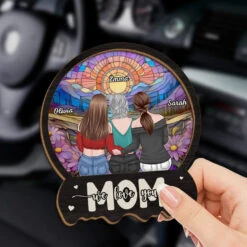 Moms Are A Daughter’s First Hero - Family Personalized Custom Car Visor Clip - Gift For Mom, Daughter -Pawfect House Sale 67650dbfca098