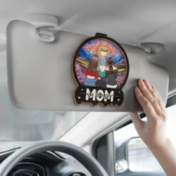 Moms Are A Daughter’s First Hero - Family Personalized Custom Car Visor Clip - Gift For Mom, Daughter -Pawfect House Sale 67650dc176d49