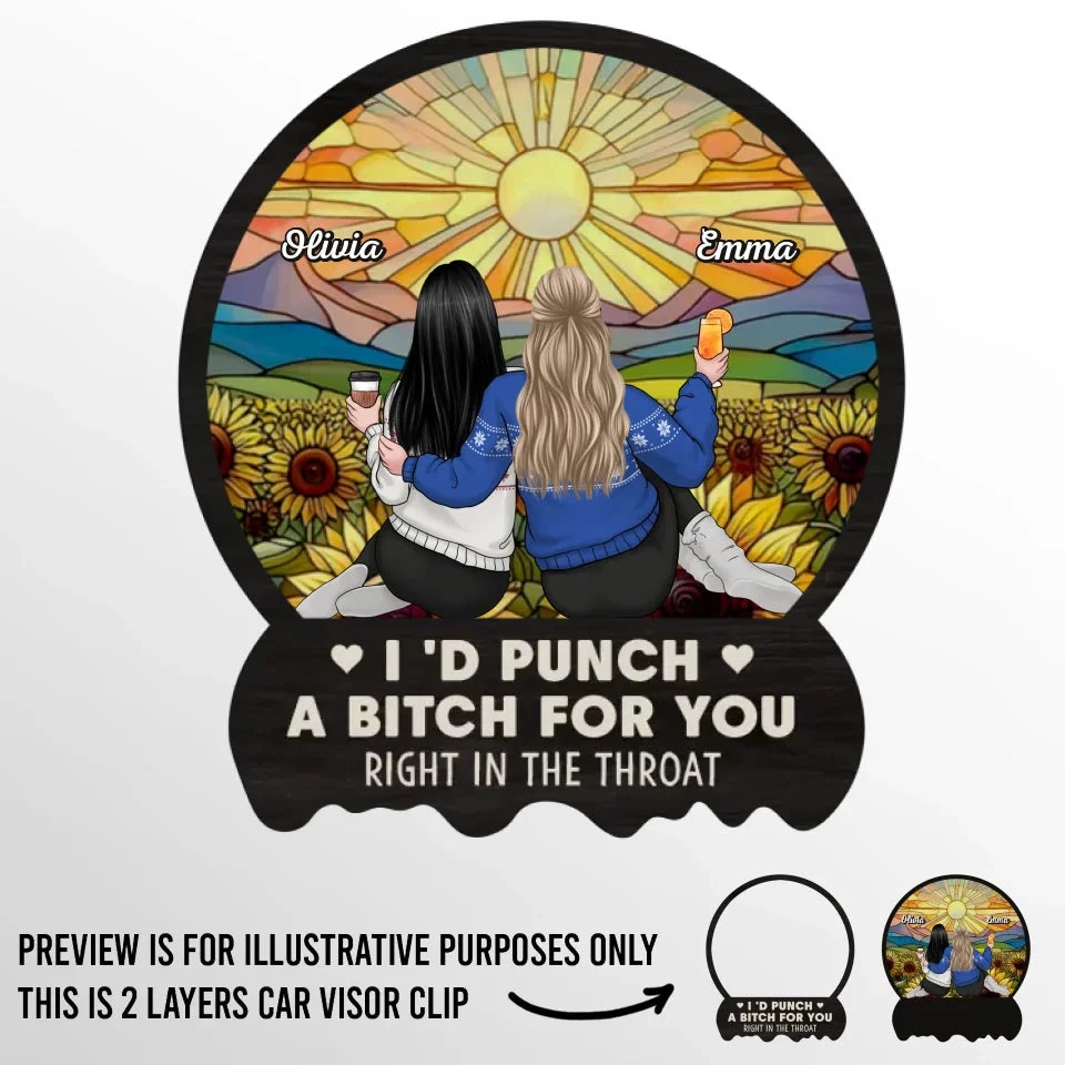 Together, We Can Conquer Anything - Bestie Personalized Custom Car Visor Clip - Gift For Best Friends, BFF, Sisters 2 Together, We Can Conquer Anything - Bestie Personalized Custom Car Visor Clip - Gift For Best Friends, BFF, Sisters - Image 2