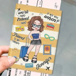 Travel Is The Therapy I Need To Reset - Travel Personalized Custom Passport Cover, Passport Holder - Holiday Vacation Gift, Gift For Adventure Travel Lovers