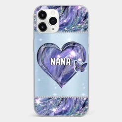 Grandkids Complete Her Joy - Family Personalized Custom Faux Jewelry Effect Printed Clear Phone Case - Gift For Mom, Grandma -Pawfect House Sale 67654644212b7 21a8fd81 63b3 45f1 8635 c1aec238b653
