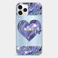 Grandkids Complete Her Joy - Family Personalized Custom Faux Jewelry Effect Printed Clear Phone Case - Gift For Mom, Grandma -Pawfect House Sale 6765464508c01 9812ba41 2b7b 4382 ba68 6196729f514f