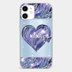 Grandkids Complete Her Joy - Family Personalized Custom Faux Jewelry Effect Printed Clear Phone Case - Gift For Mom, Grandma -Pawfect House Sale 67654646be62b b549350f e9a7 4e32 862f 3344cff95bcd