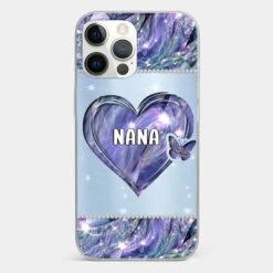 Grandkids Complete Her Joy - Family Personalized Custom Faux Jewelry Effect Printed Clear Phone Case - Gift For Mom, Grandma -Pawfect House Sale 676546488ddcc 952385f9 0143 4a6f 9375 4a5f821b4e47
