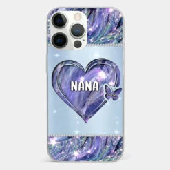 Grandkids Complete Her Joy - Family Personalized Custom Faux Jewelry Effect Printed Clear Phone Case - Gift For Mom, Grandma -Pawfect House Sale 6765464f5e24c 342f5236 fdd1 4c98 89c6 81b2b5c00e31