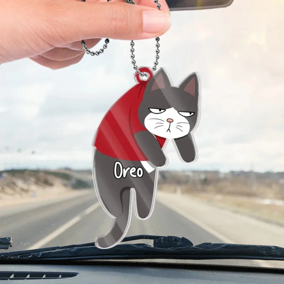 Cats Make The Best Festive Friends, Curled Up By The Tree - Cat Personalized Custom Car Ornament - Acrylic Custom Shaped - Gift For Pet Owners, Pet Lovers 4 Cats Make The Best Festive Friends, Curled Up By The Tree - Cat Personalized Custom Car Ornament - Acrylic Custom Shaped - Gift For Pet Owners, Pet Lovers - Image 4