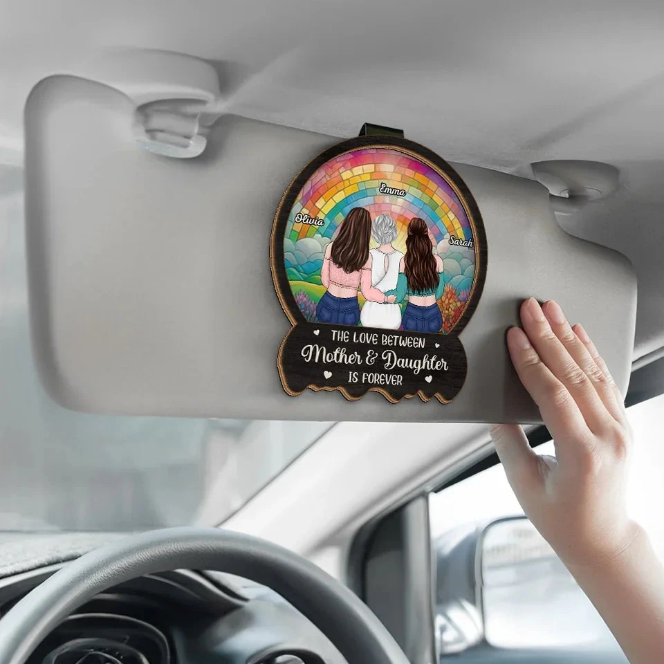 She’s My Sunshine And My Strength - Family Personalized Custom Car Visor Clip - Gift For Mom, Daughter 4 She’s My Sunshine And My Strength - Family Personalized Custom Car Visor Clip - Gift For Mom, Daughter - Image 4